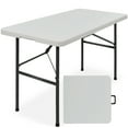 thumbnail image 1 of Best Choice Products 4ft Plastic Folding Table, Indoor Outdoor Heavy Duty Portable w/ Handle, Lock for Picnic - Light Gray, 1 of 7