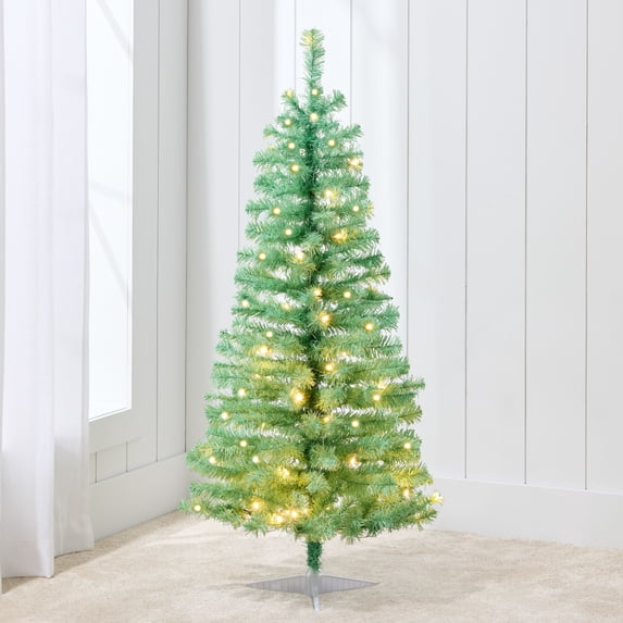 Best Choice Products 4ft Pre-lit Colored Christmas Tree, Artificial Tree Holiday Decor w/ LED Lights -Sage Green