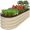 thumbnail image 1 of Best Choice Products 4x2x1ft Outdoor Raised Metal Oval Garden Bed, Planter Box for Vegetables, Flowers - Beige, 1 of 9
