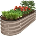 thumbnail image 1 of Best Choice Products 4x2x1ft Outdoor Raised Metal Oval Garden Bed, Planter Box for Vegetables, Flowers - Taupe, 1 of 9