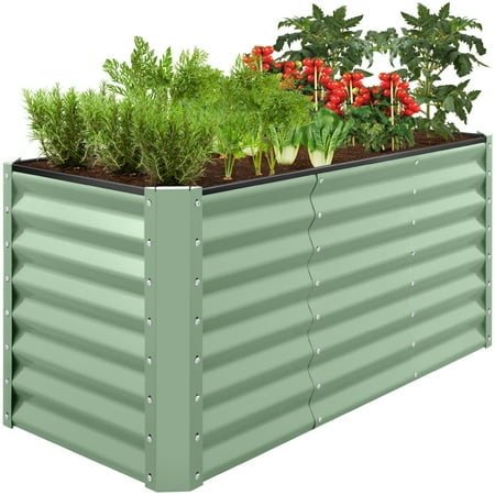 Best Choice Products 4x2x2FT Steel Garden Bed for Outdoor Planting, Elevated Bed for Vegetables, Herbs - Sage Green