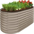 thumbnail image 1 of Best Choice Products 4x2x2ft Outdoor Raised Metal Oval Garden Bed, Planter Box for Vegetables, Flowers - Taupe, 1 of 8