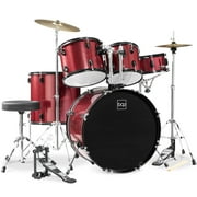 Best Choice Products 5-Piece Beginner Drum Set w/ Snare, Bass, Toms, Cymbal, Hi-Hat, Sticks, Drum Pedal - Red