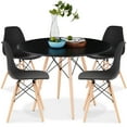 thumbnail image 1 of Best Choice Products 5-Piece Compact Mid-Century Modern Dining Set w/ 4 Chairs, Wooden Legs - Black/Oak, 1 of 8