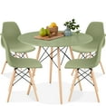 thumbnail image 1 of Best Choice Products 5-Piece Compact Mid-Century Modern Dining Set w/ 4 Chairs, Wooden Legs - Sage Green/Oak, 1 of 7