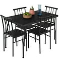 thumbnail image 1 of Best Choice Products 5-Piece Indoor Modern Metal Wood Rectangular Dining Table Furniture Set w/ 4 Chairs - Black, 1 of 8