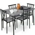 thumbnail image 1 of Best Choice Products 5-Piece Indoor Modern Metal Wood Rectangular Dining Table Furniture Set w/ 4 Chairs - Gray, 1 of 8