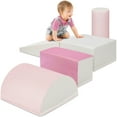 thumbnail image 1 of Best Choice Products 5-Piece Kids Climb & Crawl Soft Foam Block Playset Structures for Child Development - Pink, 1 of 7