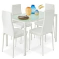 Best Choice Products Kitchen Dining Set, 5Piece Glass Tabletop