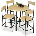 thumbnail image 1 of Best Choice Products 5-Piece Modern Round Counter Height Dining Set w/ 4 Chairs, 1.5in Thick Table - Natural, 1 of 7