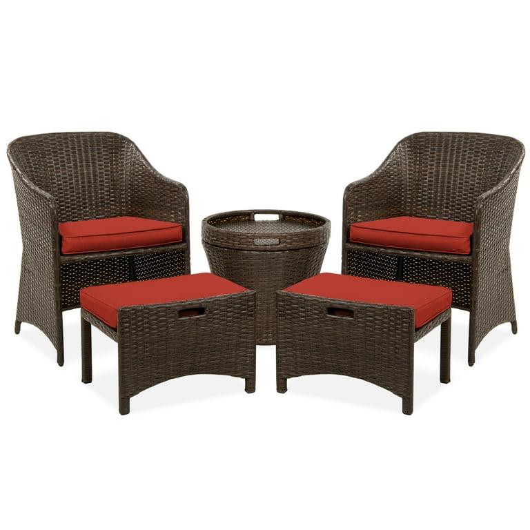 Best Choice Products 5 Piece Outdoor Wicker Patio Bistro Furniture