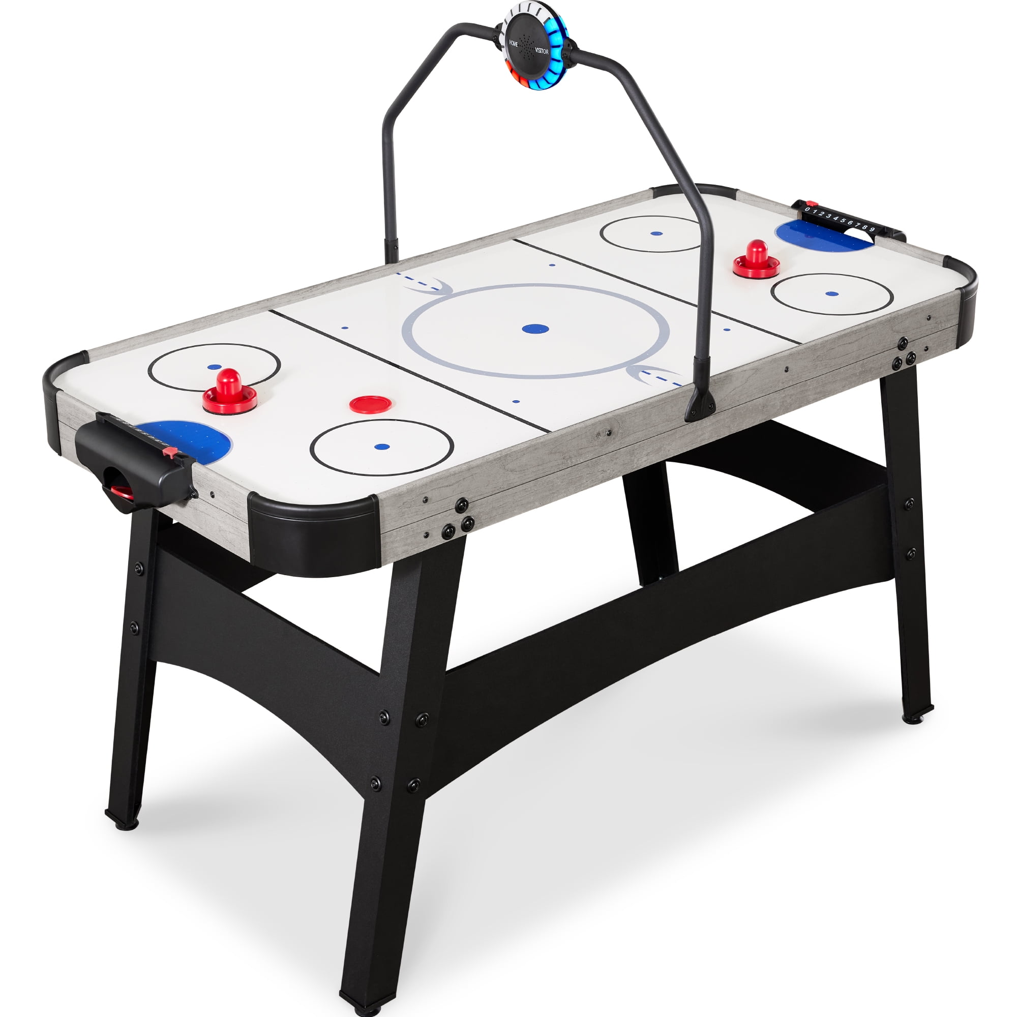 54-Inch Gray Air Hockey Table with LED Lights and Scoreboard