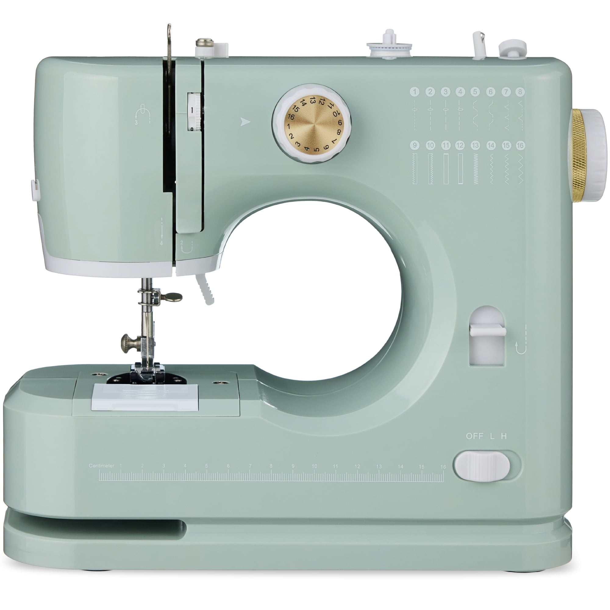 Best Choice Products 55-Piece Sewing Machine Kit for Beginners, w/ 16 Stitch Patterns, Double Stitching - Sage/Gold