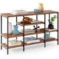 thumbnail image 1 of Best Choice Products 55in Industrial 4-Tier Console Table w/ Tall Shelves, Metal Frame - Brown, 1 of 8