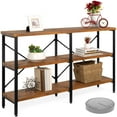 thumbnail image 1 of Best Choice Products 55in Rustic 3-Tier Console Table for Living Room, Entry w/ Non-Scratch Feet - Brown, 1 of 7