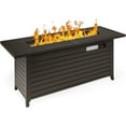 thumbnail image 1 of Best Choice Products 57in 50,000 BTU Rectangular Propane Aluminum Gas Fire Pit Table w/ Cover, Glass Beads - Dark Brown, 1 of 7