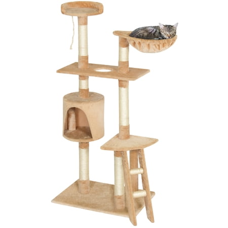 Best Choice Products 59" Pet Play House Cat Tree Scratcher Condo Furniture w/ Cubbies, Perches, Rope