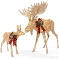 thumbnail image 1 of Best Choice Products 5ft 2-Piece Moose Family Lighted Christmas Yard Decor Set w/ 370 LED Lights, Zip Ties - Gold, 1 of 7