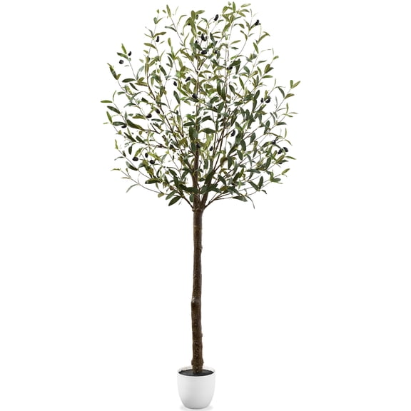 Best Choice Products 6.5Ft Artificial Olive Tree, Lifelike Faux Tree, Home Accent Decor w/ Planter Pot, Realistic Trunk