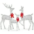 thumbnail image 1 of Best Choice Products 6.5ft 3-Piece Lighted Christmas Deer Set Outdoor Yard Decoration w/ 385 LED Lights, Stakes - Silver, 1 of 7