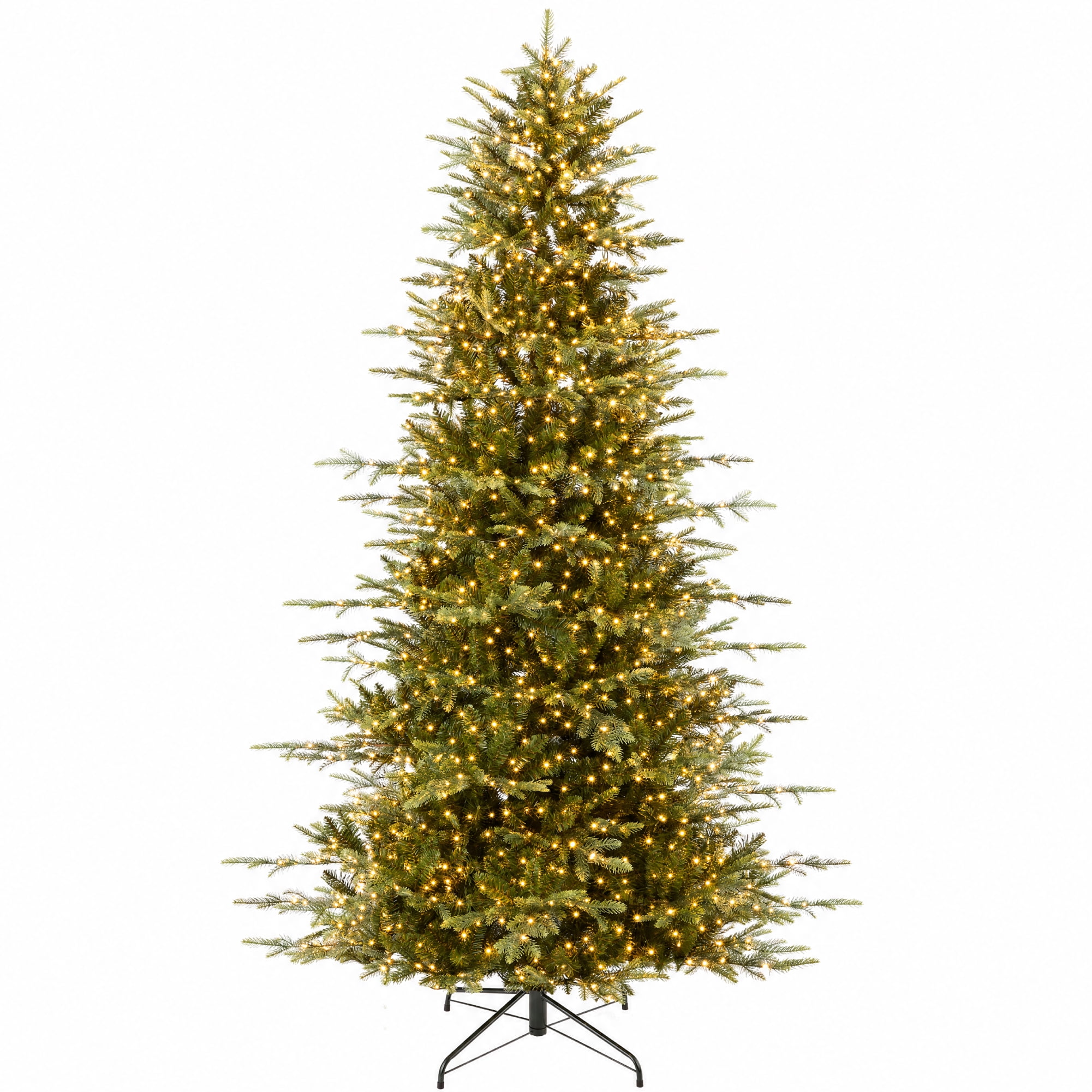 Best Choice Products 6.5ft Pre-Lit Artificial Aspen Slim Christmas Tree ...