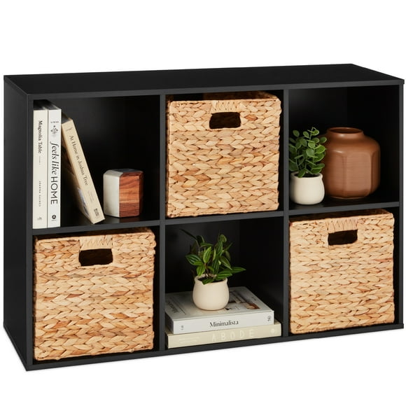 Best Choice Products 6-Cube Bookshelf, 11in Display Storage System, Organizer w/ Removable Back Panels - Black