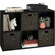 Best Choice Products 6-Cube Bookshelf, 13.5in Display Storage System, Organizer w/ Removable Back Panels - Black