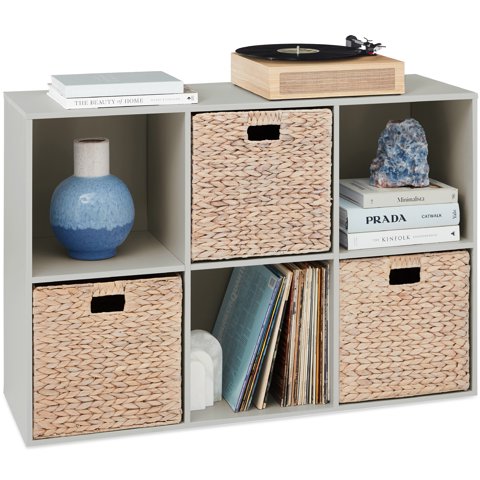 Best Choice Products 6-Cube Bookshelf, 13.5in Display Storage System, Organizer w/ Removable Back Panels - Gray
