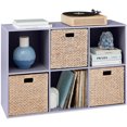thumbnail image 1 of Best Choice Products 6-Cube Bookshelf, 13.5in Display Storage System, Organizer w/ Removable Back Panels - Lavender, 1 of 9