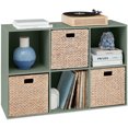 thumbnail image 1 of Best Choice Products 6-Cube Bookshelf, 13.5in Display Storage System, Organizer w/ Removable Back Panels - Sage, 1 of 9