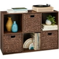 thumbnail image 1 of Best Choice Products 6-Cube Bookshelf, 13.5in Display Storage System, Organizer w/ Removable Back Panels - Walnut, 1 of 9
