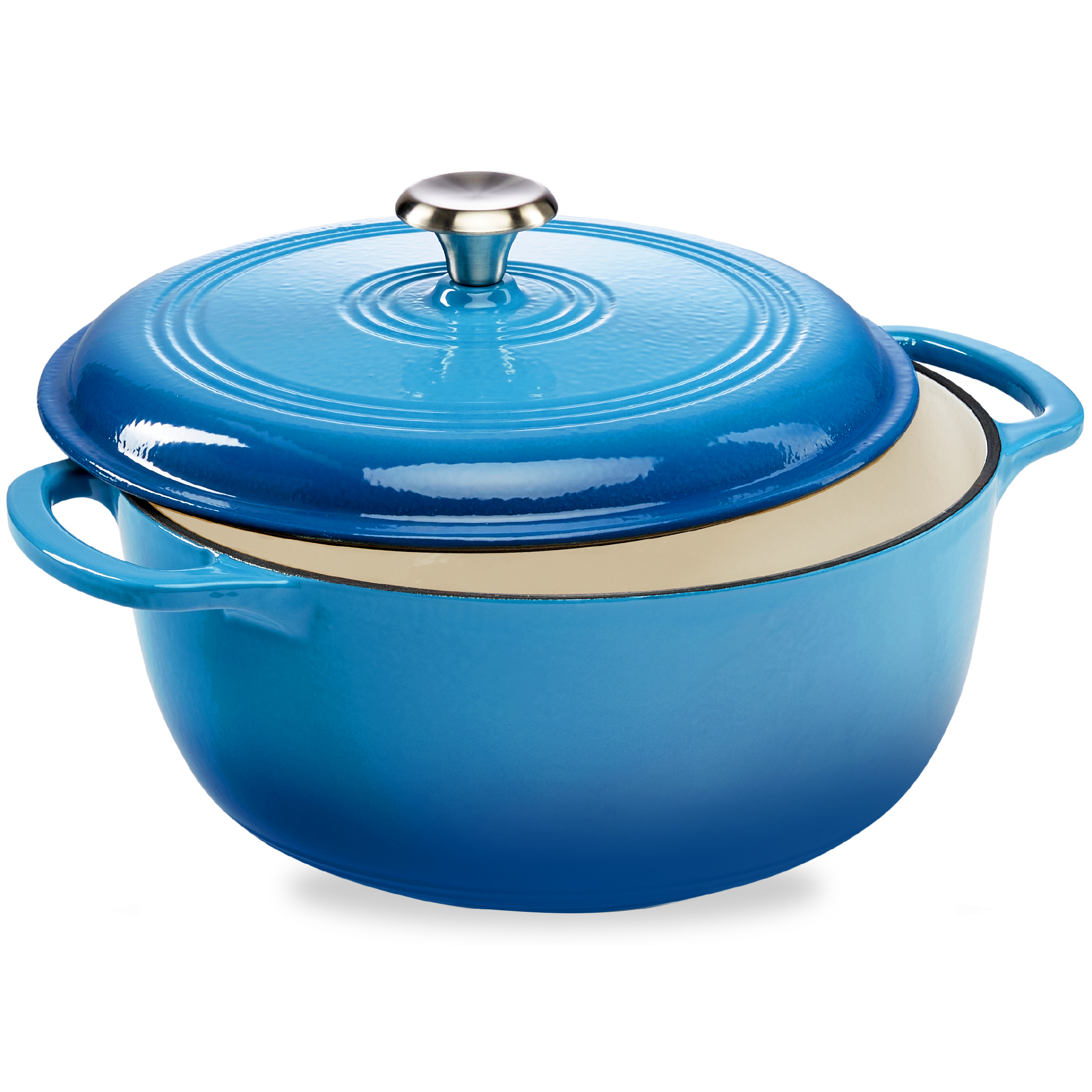 Best Choice Products 6 Quart Cast-Iron Dutch Oven, Heavy-Duty Kitchenware w/ Enamel, Side Handles - Blue - image 1 of 7