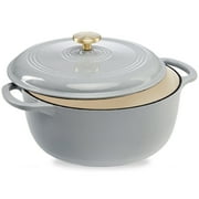 Best Choice Products 6 Quart Enamel Cast-Iron Dutch Oven, Heavy-Duty Cookware w/ Dual Handles, Lid - French Gray