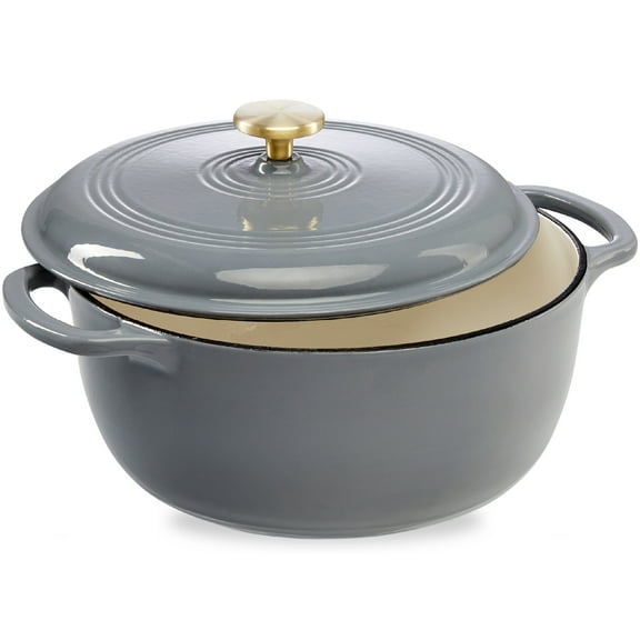 Best Choice Products 6 Quart Enamel Cast-Iron Dutch Oven, Heavy-Duty Cookware w/ Dual Handles, Lid - Graphite Gray