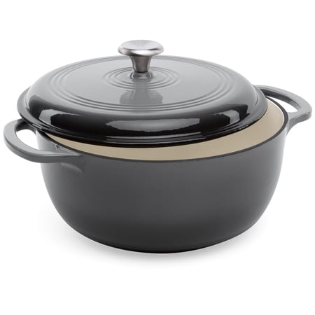 Best Choice Products 6 Quart Enamel Cast-Iron Dutch Oven, Heavy-Duty Cookware w/ Dual Handles, Lid - Gray