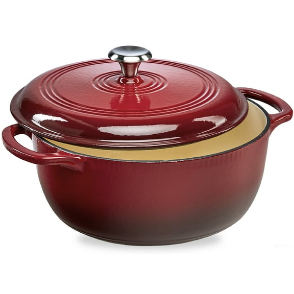 Best Choice Products 6 Quart Enamel Cast-Iron Dutch Oven, Heavy-Duty Cookware w/ Dual Handles, Lid - Red