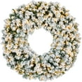 thumbnail image 1 of Best Choice Products 60in Artificial Pre-Lit Flocked Fir Christmas Wreath Decoration w/ 300 LED 2-in-1 Lights, 930 Tips, 1 of 7