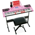 thumbnail image 1 of Best Choice Products 61-Key Beginners Complete Electronic Keyboard Piano Set w/ LCD Screen, Lighted Keys - Pink, 1 of 7