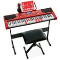 thumbnail image 1 of Best Choice Products 61-Key Beginners Complete Electronic Keyboard Piano Set w/ LCD Screen, Lighted Keys - Red, 1 of 7