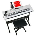thumbnail image 1 of Best Choice Products 61-Key Beginners Electronic Keyboard Piano Set w/ LED, 3 Teaching Modes, H-Stand, Stool - White, 1 of 8