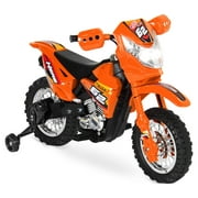 Best Choice Products 6V Kids Electric Battery Powered Ride On Motorcycle w/ Training Wheels, Lights, Music - Orange