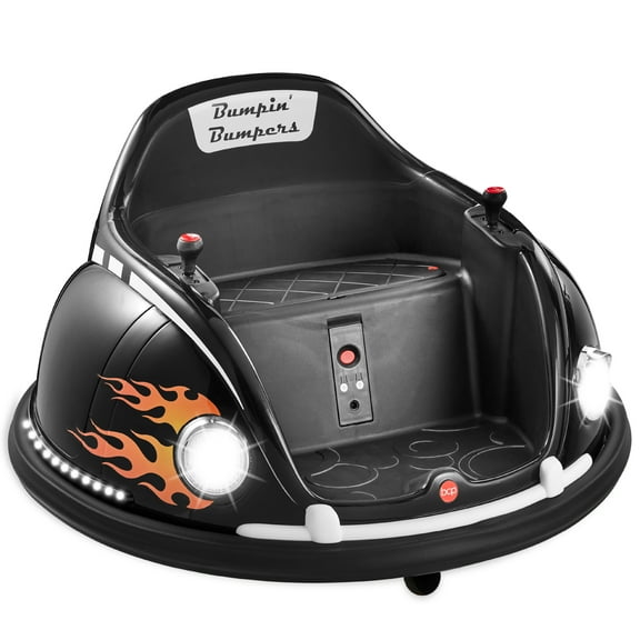 Best Choice Products 6V Kids Ride On Bumper Car Toy w/ Remote Control, Harness, Lights, 360 Degree Spin - Black
