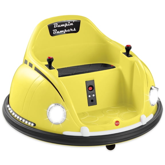 Best Choice Products 6V Kids Ride On Bumper Car Toy w/ Remote Control, Harness, Lights, 360 Degree Spin - Yellow