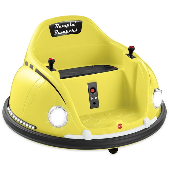 Best Choice Products 6V Kids Ride On Bumper Car Toy w/ Remote Control, Harness, Lights, 360 Degree Spin - Yellow