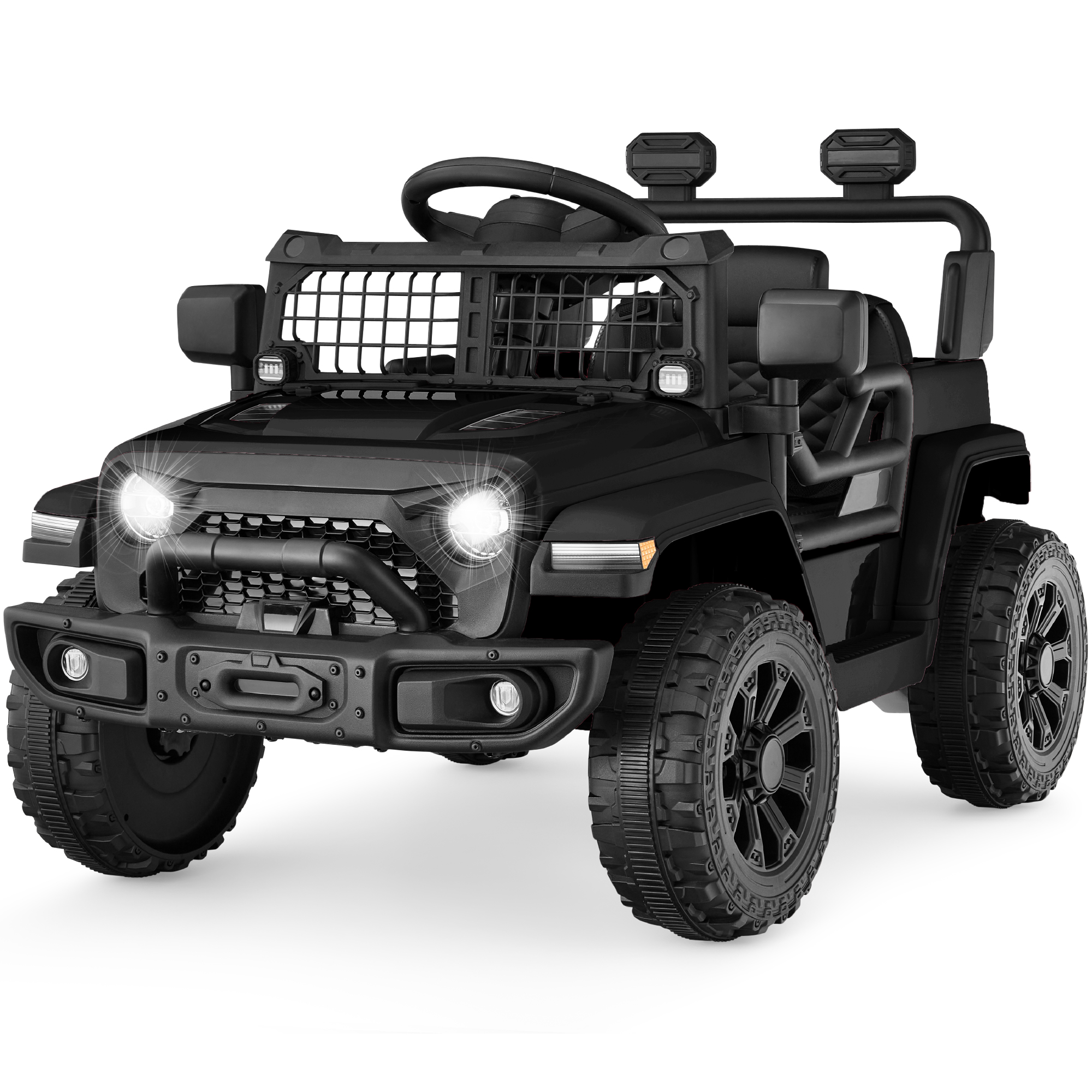 Best Choice Products 6V Kids Ride-On Truck Car w/ Parent Remote Control, 4-Wheel Suspension, LED Lights - Black - image 1 of 8