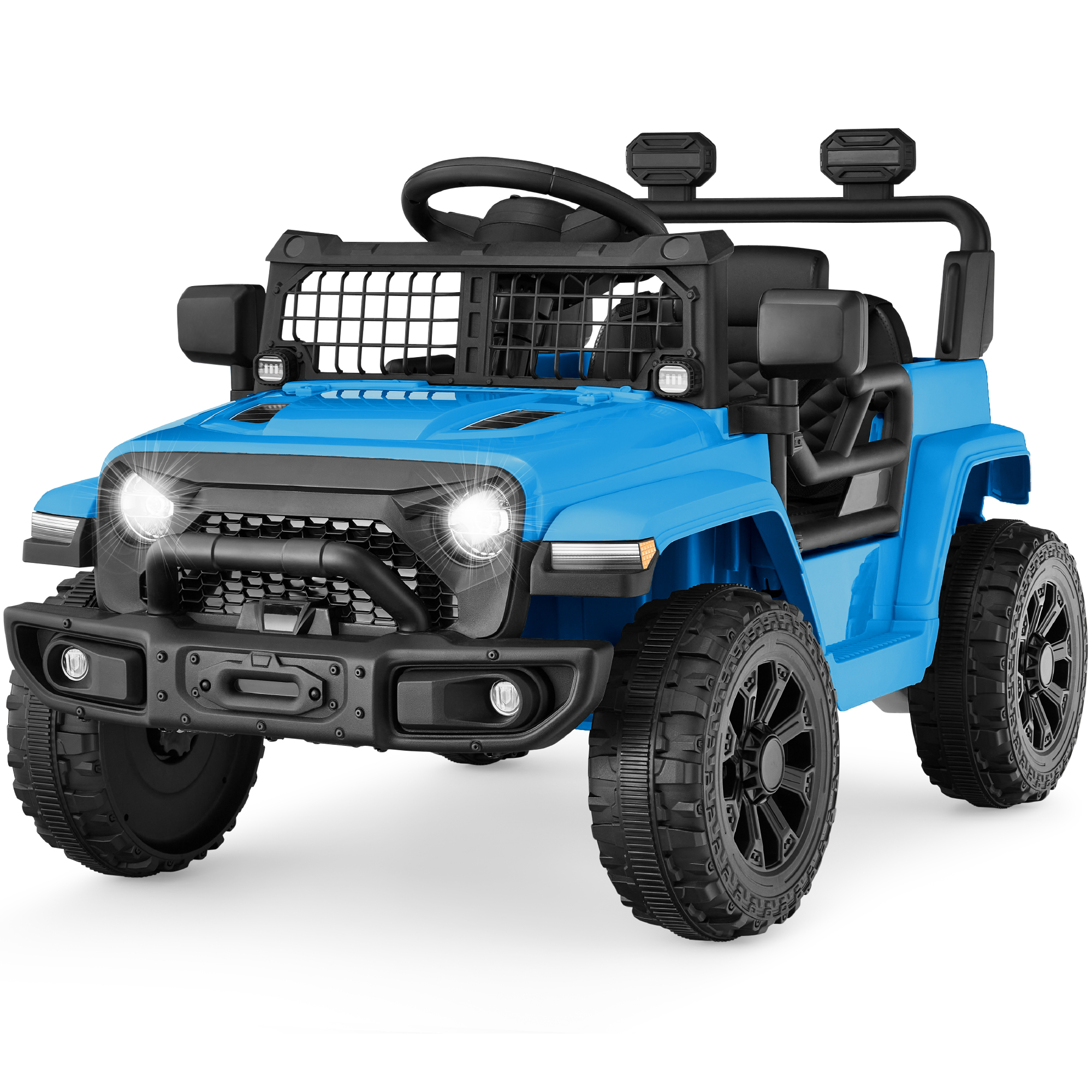 Best Choice Products 6V Kids Ride-On Truck Car w/ Parent Remote Control, 4-Wheel Suspension, LED Lights - Light Blue - image 1 of 8
