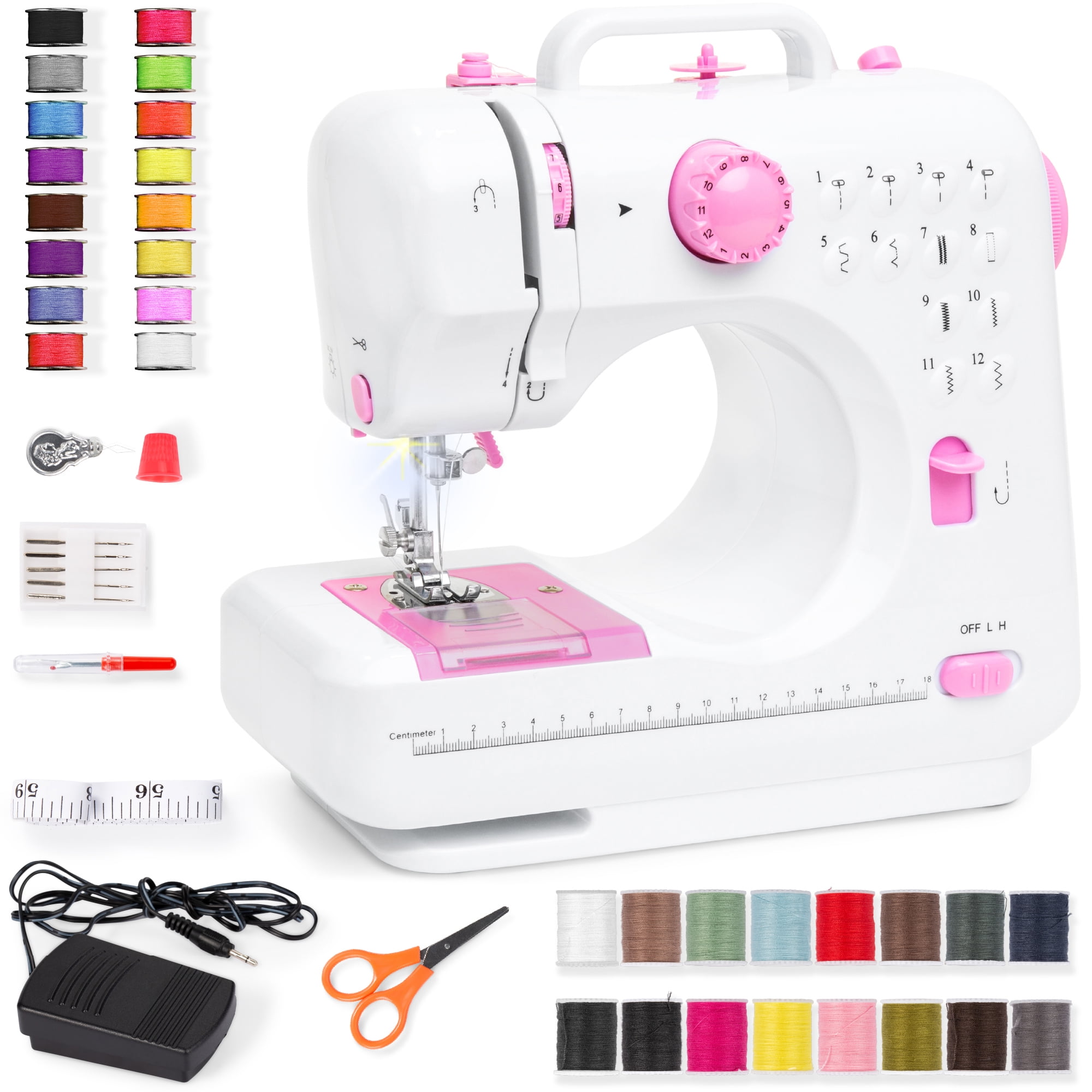 Mini Sewing Machine Handheld Portable Purple white sewing machine(no logo)
