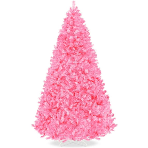 Best Choice Products 6ft Artificial Pink Christmas Full Tree Festive Holiday Decoration w/ 947 Branch Tips, Stand