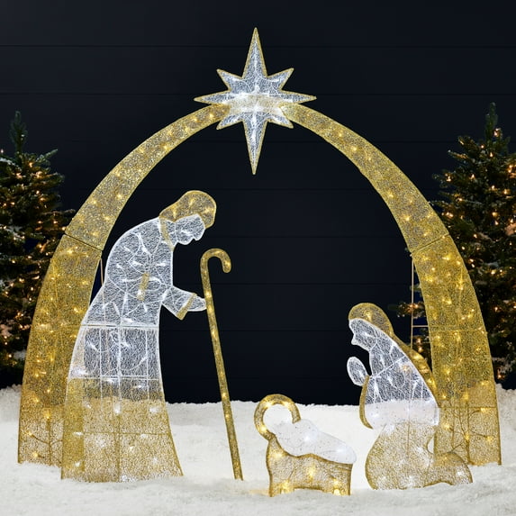 Best Choice Products 6ft Lighted 2D Christmas Nativity Scene Outdoor Yard Decor w/ 170 Twinkling LED Lights
