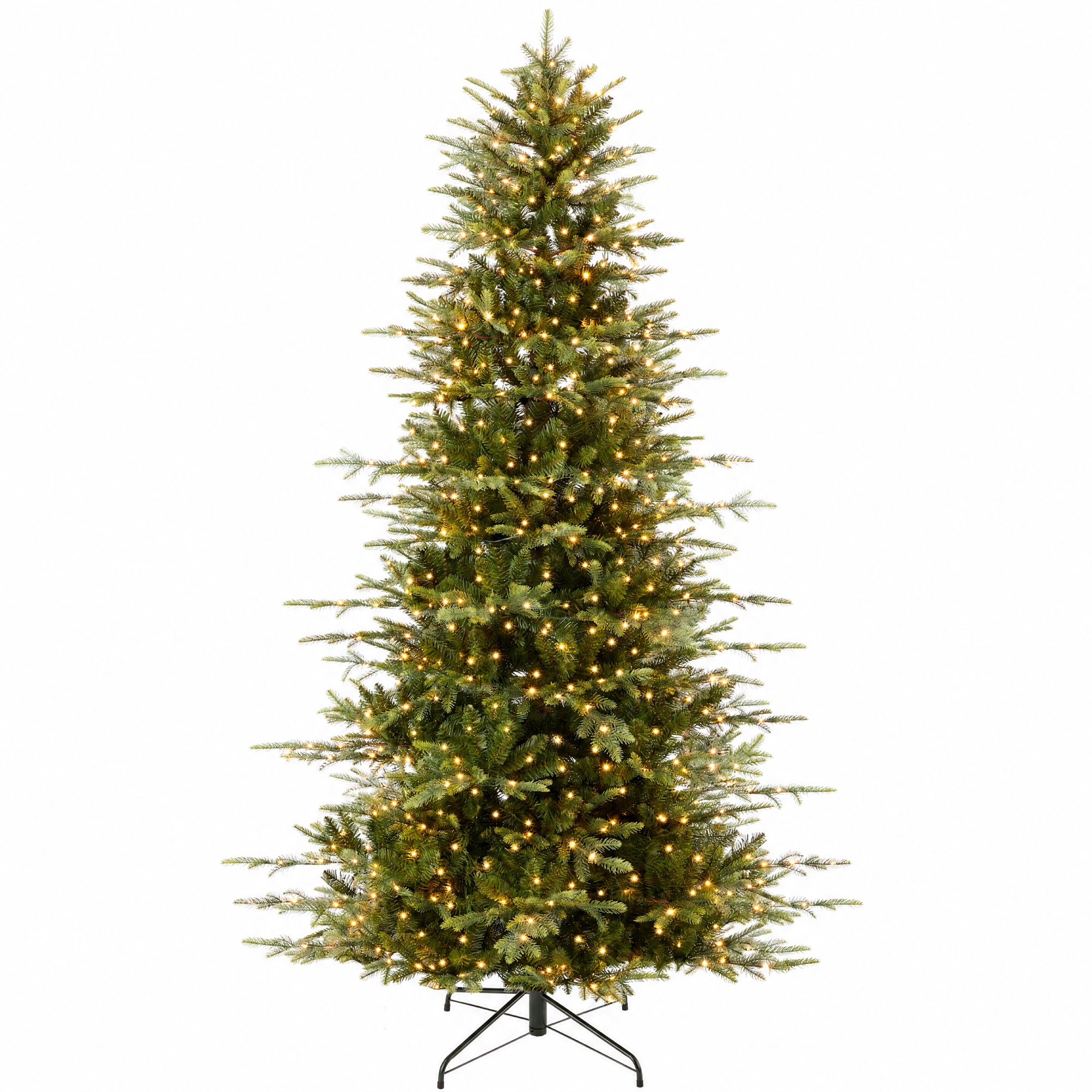 Best Choice Products 6ft Pre-Lit Artificial Slim Aspen Noble Fir Christmas Tree w/ 1,350 Branch Tips, 300 LED Lights